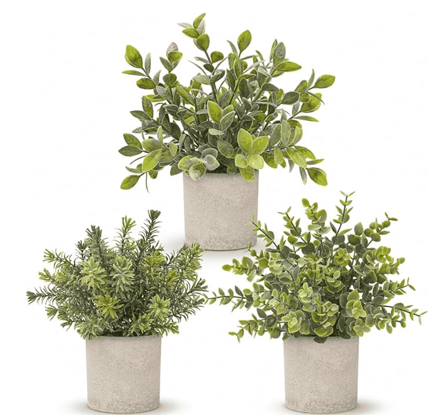 3 Pack Mini Potted Fake Plants