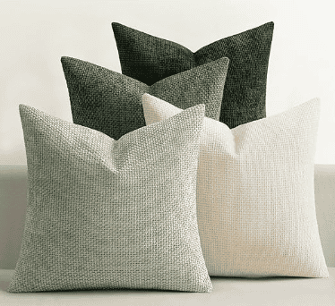 4 Couch Throw Pillow Covers 18x18 Inch Neutrals/Green